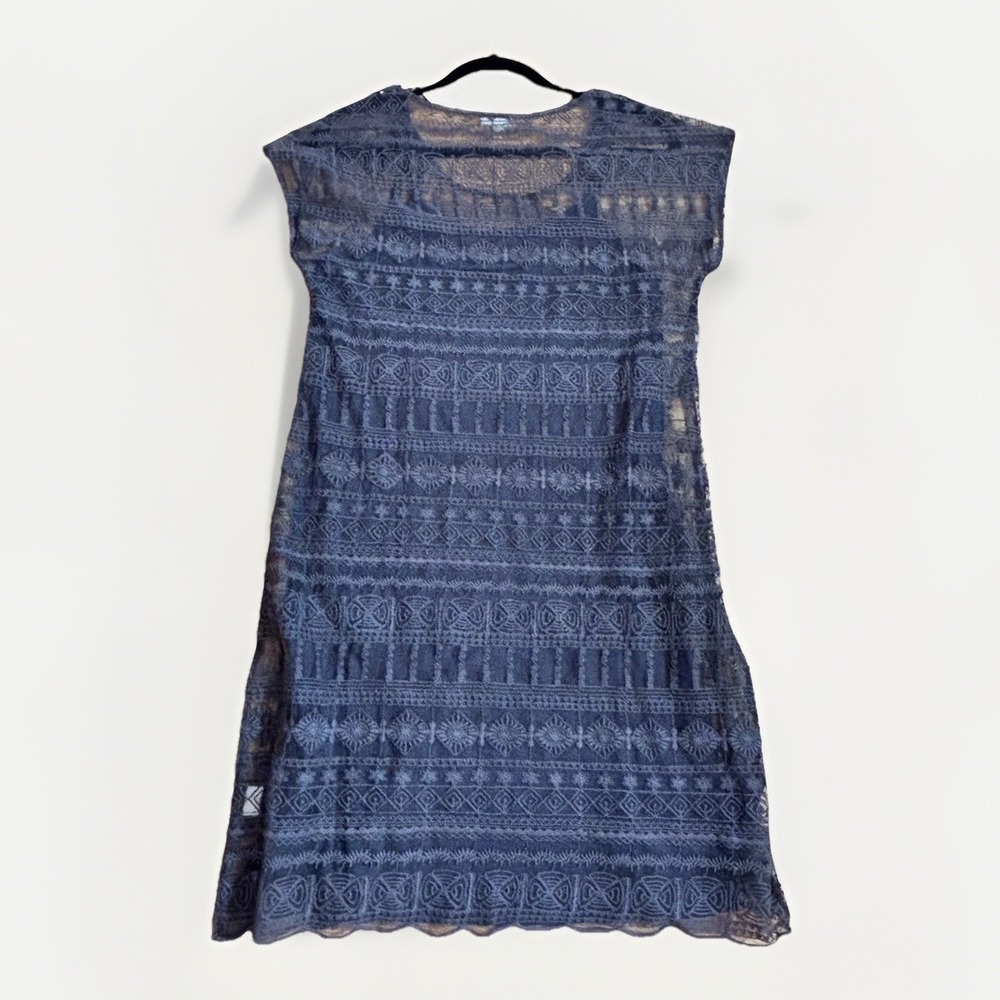 Garnet Hill Dress‎ Slip Detailed Lace Overlay Womens Size 6 Dark Gray Adj Straps